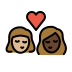 kiss: woman, woman, medium-light skin tone, dark skin tone Discord emoji — free static PNG download
