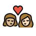 kiss: woman, woman, medium-light skin tone, light skin tone Discord emoji — free static PNG download