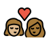 kiss: woman, woman, medium-light skin tone, medium-dark skin tone Discord emoji — free static PNG download