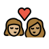 kiss: woman, woman, medium-light skin tone, medium skin tone Discord emoji — free static PNG download