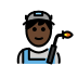 man factory worker: dark skin tone Discord emoji — free static PNG download