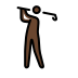 man golfing: dark skin tone Discord emoji — free static PNG download