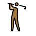 man golfing: medium-dark skin tone Discord emoji — free static PNG download