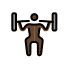 man lifting weights: dark skin tone Discord emoji — free static PNG download