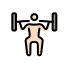 man lifting weights: light skin tone Discord emoji — free static PNG download