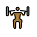 man lifting weights: medium-dark skin tone Discord emoji — free static PNG download