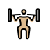 man lifting weights: medium-light skin tone Discord emoji — free static PNG download