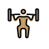 man lifting weights: medium skin tone Discord emoji — free static PNG download