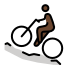 man mountain biking: dark skin tone Discord emoji — free static PNG download