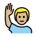 man raising hand: medium-light skin tone Discord emoji — free static PNG download