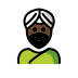 man wearing turban: dark skin tone Discord emoji — free static PNG download