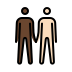 men holding hands: dark skin tone, light skin tone Discord emoji — free static PNG download