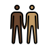 men holding hands: dark skin tone, medium skin tone Discord emoji — free static PNG download