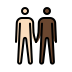 men holding hands: light skin tone, dark skin tone Discord emoji — free static PNG download