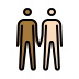 men holding hands: medium-dark skin tone, light skin tone Discord emoji — free static PNG download