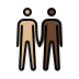 men holding hands: medium-light skin tone, dark skin tone Discord emoji — free static PNG download