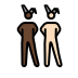 men with bunny ears: dark skin tone, light skin tone Discord emoji — free static PNG download