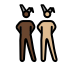 men with bunny ears: dark skin tone, medium-light skin tone Discord emoji — free static PNG download