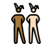 men with bunny ears: medium-dark skin tone, light skin tone Discord emoji — free static PNG download