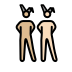 men with bunny ears: medium-light skin tone, light skin tone Discord emoji — free static PNG download