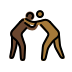 men wrestling: dark skin tone, medium-dark skin tone Discord emoji — free static PNG download