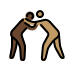men wrestling: dark skin tone, medium skin tone Discord emoji — free static PNG download