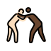 men wrestling: light skin tone, dark skin tone Discord emoji — free static PNG download