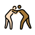 men wrestling: light skin tone, medium-dark skin tone Discord emoji — free static PNG download
