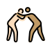 men wrestling: light skin tone, medium skin tone Discord emoji — free static PNG download