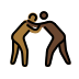 men wrestling: medium-dark skin tone, dark skin tone Discord emoji — free static PNG download