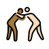 men wrestling: medium-dark skin tone, light skin tone Discord emoji — free static PNG download