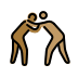 men wrestling: medium-dark skin tone, medium skin tone Discord emoji — free static PNG download