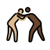 men wrestling: medium-light skin tone, dark skin tone Discord emoji — free static PNG download
