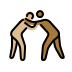 men wrestling: medium-light skin tone, medium-dark skin tone Discord emoji — free static PNG download