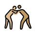 men wrestling: medium-light skin tone, medium skin tone Discord emoji — free static PNG download