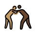 men wrestling: medium skin tone, dark skin tone Discord emoji — free static PNG download