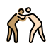 men wrestling: medium skin tone, light skin tone Discord emoji — free static PNG download