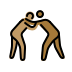 men wrestling: medium skin tone, medium-dark skin tone Discord emoji — free static PNG download