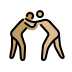 men wrestling: medium skin tone, medium-light skin tone Discord emoji — free static PNG download