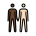 people holding hands: dark skin tone, light skin tone Discord emoji — free static PNG download