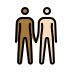 people holding hands: medium-dark skin tone, light skin tone Discord emoji — free static PNG download