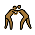 people wrestling: medium-dark skin tone Discord emoji — free static PNG download