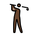 person golfing: dark skin tone Discord emoji — free static PNG download