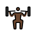 person lifting weights: dark skin tone Discord emoji — free static PNG download
