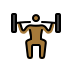 person lifting weights: medium-dark skin tone Discord emoji — free static PNG download