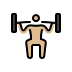 person lifting weights: medium-light skin tone Discord emoji — free static PNG download