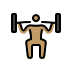 person lifting weights: medium skin tone Discord emoji — free static PNG download
