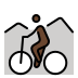 person mountain biking: dark skin tone Discord emoji — free static PNG download