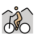person mountain biking: medium-light skin tone Discord emoji — free static PNG download