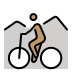 person mountain biking: medium skin tone Discord emoji — free static PNG download